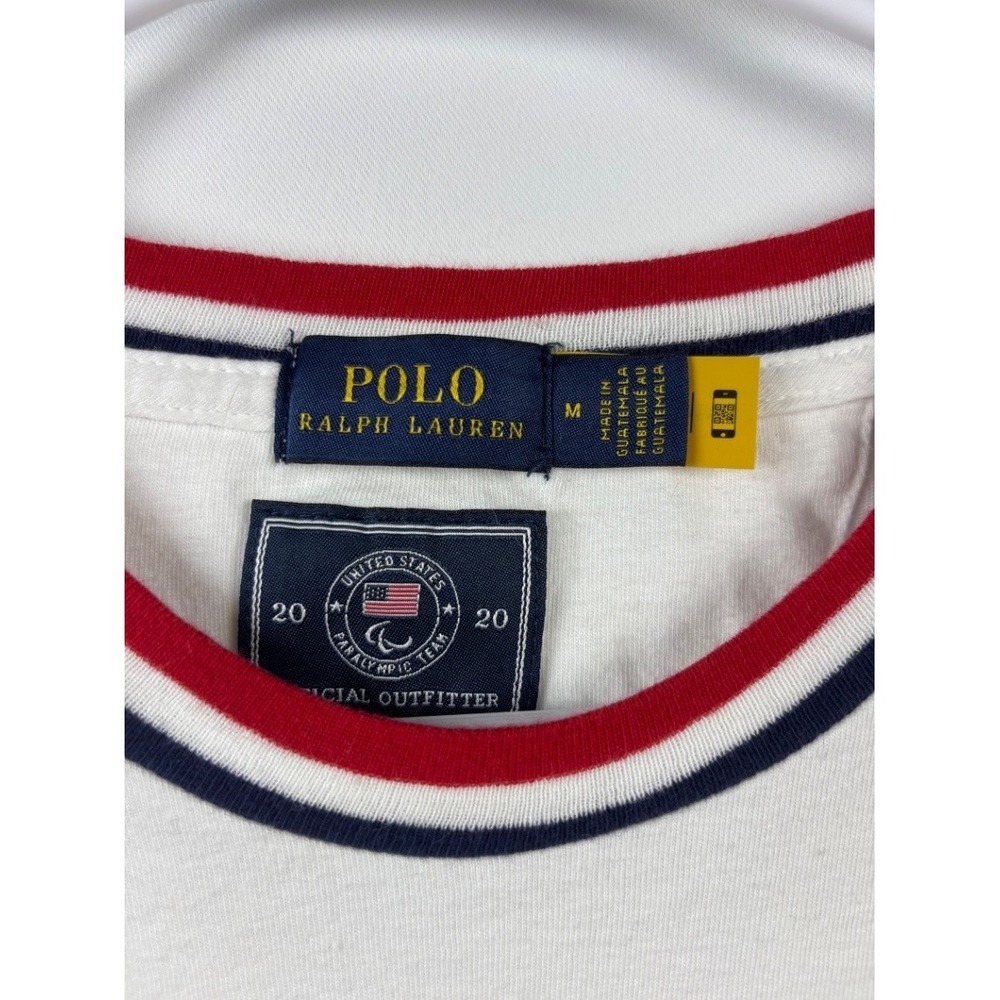 Polo Ralph Lauren Women's Team USA Ringer 2020 Paralympic White M Graphic Tee - Picture 2 of 10